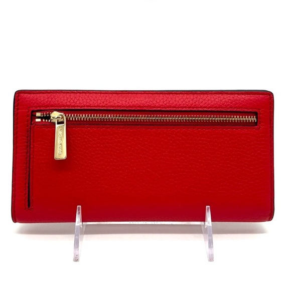 Michael Kors Reed Large Snap Bifold Wallet Bright Red - Picture 5 of 9